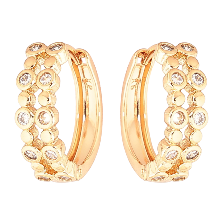 Серьги Xuping Позолота 18K колечки Узор с кристаллами фото №19 Серьги Xuping Позолота 18K колечки Узор с кристаллами фото №19