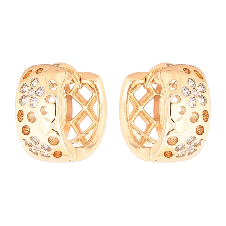 Серьги Xuping Позолота 18K колечки Узор с кристаллами фото №22 Серьги Xuping Позолота 18K колечки Узор с кристаллами фото №22