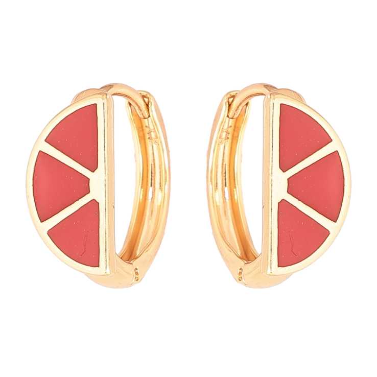 Серьги Xuping Позолота 18K колечки Узор с красной эмалью фото №23 Серьги Xuping Позолота 18K колечки Узор с красной эмалью фото №23