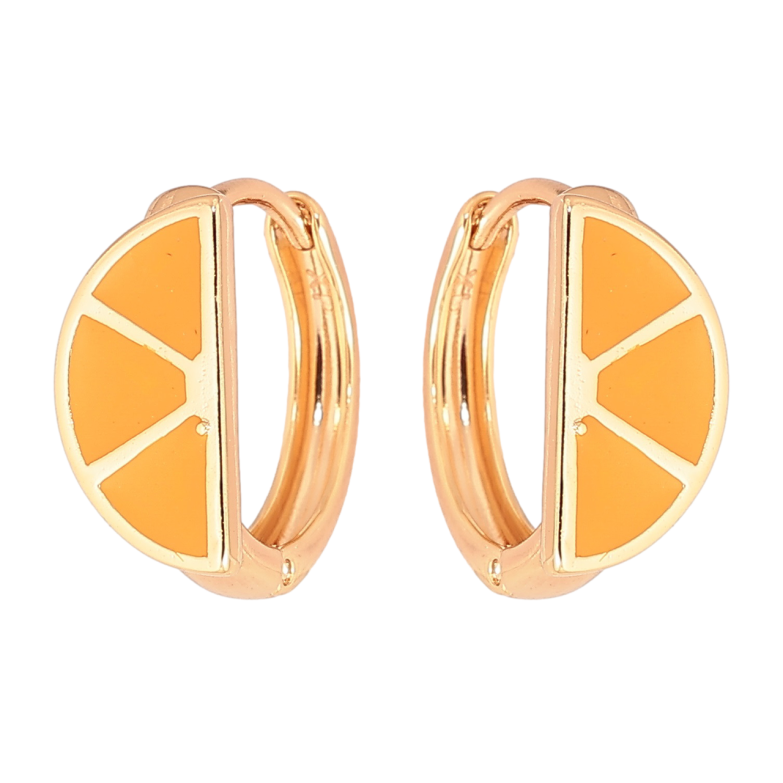 Серьги Xuping Позолота 18K колечки Узор с желтой эмалью фото №2