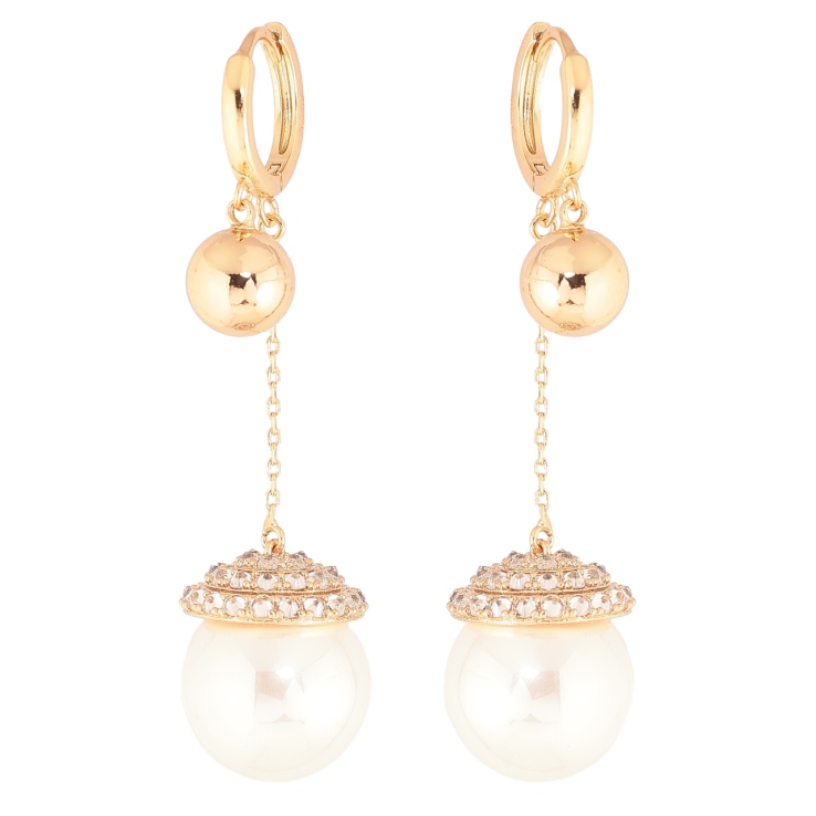 Серьги Xuping Позолота 18K подвески на колечках Жемчужные подвески фото №20