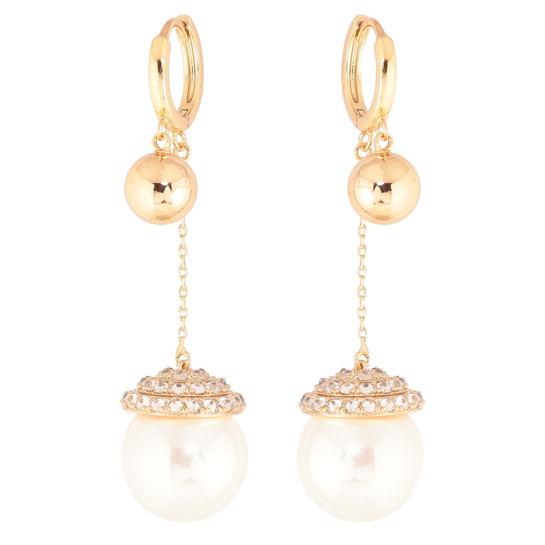 Сережки Xuping Позолота 18K підвіски на колечках «Перлинні підвіски» фото №1 Сережки Xuping Позолота 18K підвіски на колечках «Перлинні підвіски» фото №1