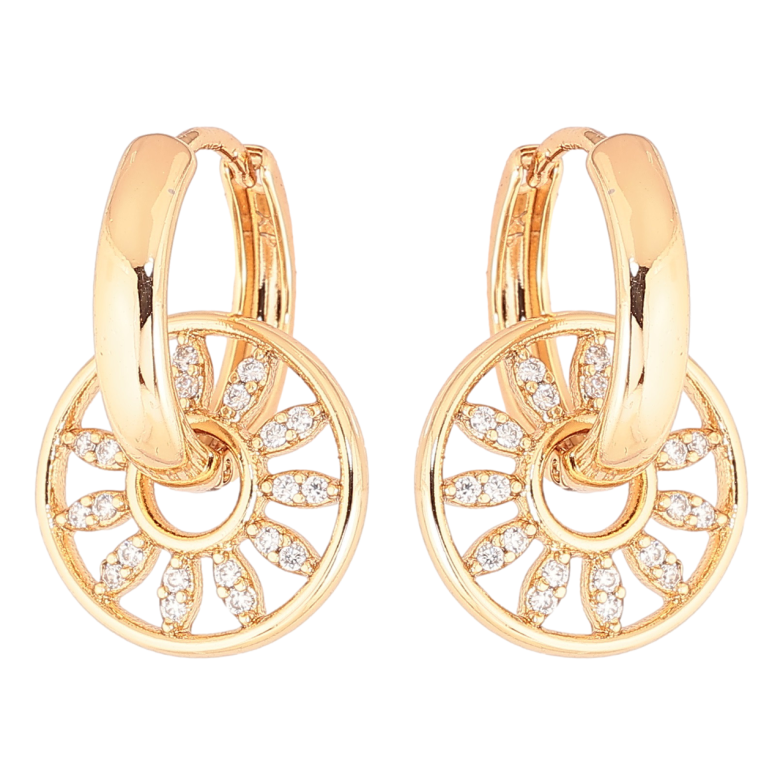 Серьги Xuping Позолота 18K подвески на колечках Кристальные колечки 2 в 1 фото №1 Серьги Xuping Позолота 18K подвески на колечках Кристальные колечки 2 в 1 фото №1