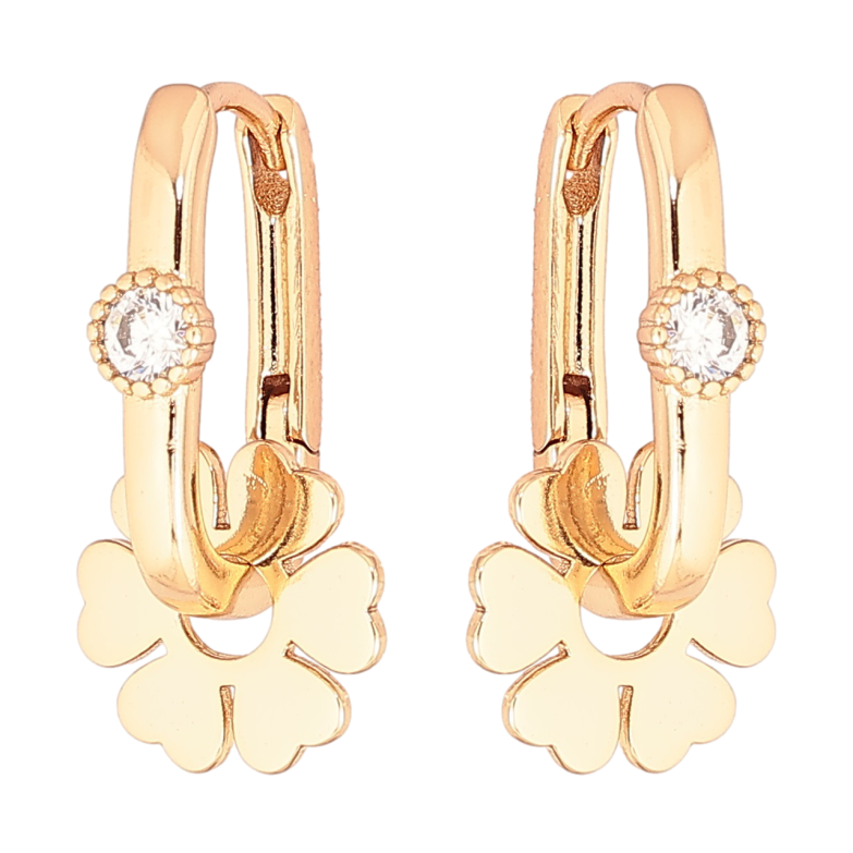 Сережки Xuping Позолота 18K підвіски на колечках «Квіточки» 2 в 1 фото №1 Сережки Xuping Позолота 18K підвіски на колечках «Квіточки» 2 в 1 фото №1