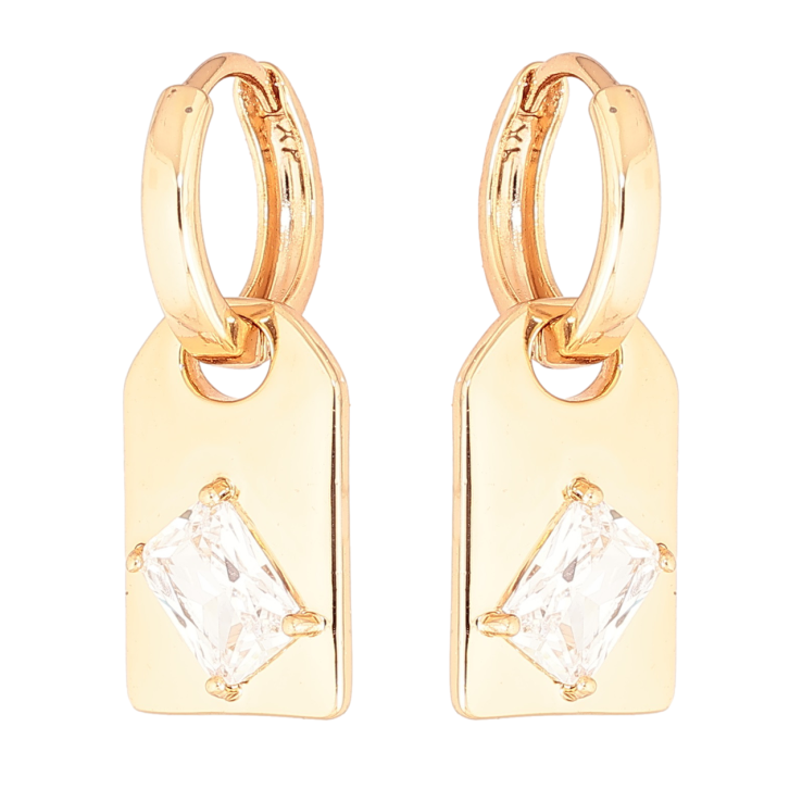 Серьги Xuping Позолота 18K подвески на колечках Кристальные вставки 2 в 1 фото №19