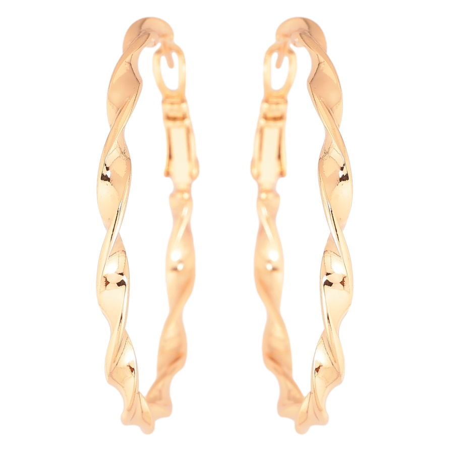 Сережки Xuping Позолота 18K кільця (конго) «Декоративний візерунок» ø 4см фото №1 Сережки Xuping Позолота 18K кільця (конго) «Декоративний візерунок» ø 4см фото №1