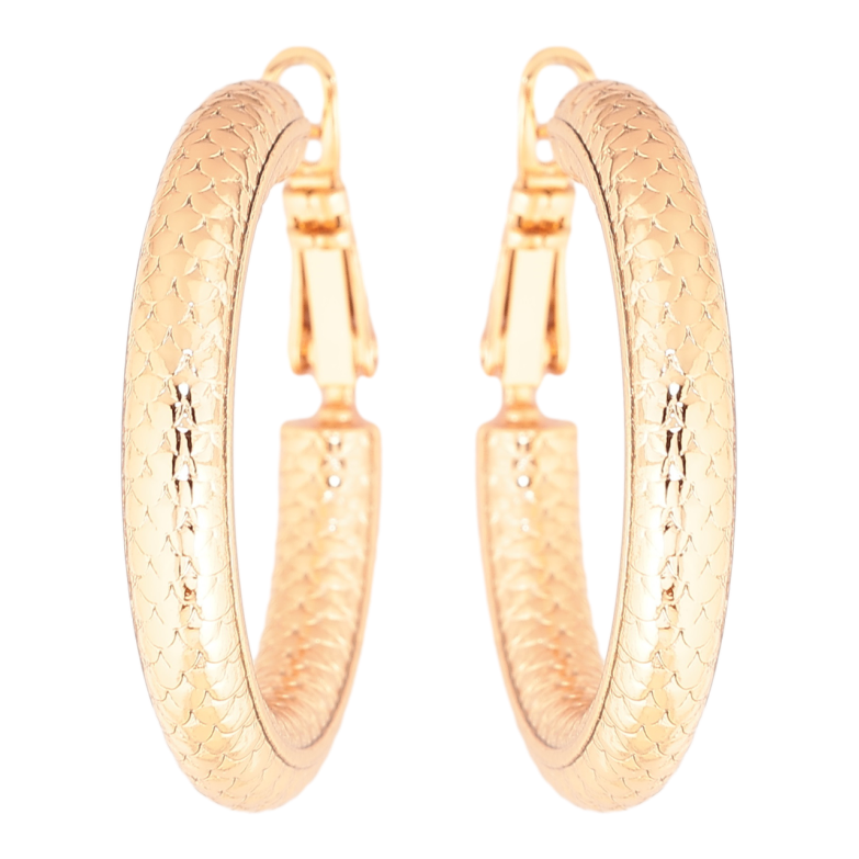 Сережки Xuping Позолота 18K кільця (конго) «Декоративний візерунок» ø 3см фото №1 Сережки Xuping Позолота 18K кільця (конго) «Декоративний візерунок» ø 3см фото №1