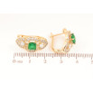 Серьги Xuping Позолота 18K английский замок Декоративный узор с зелеными кристаллами и инкрустацией фото №2