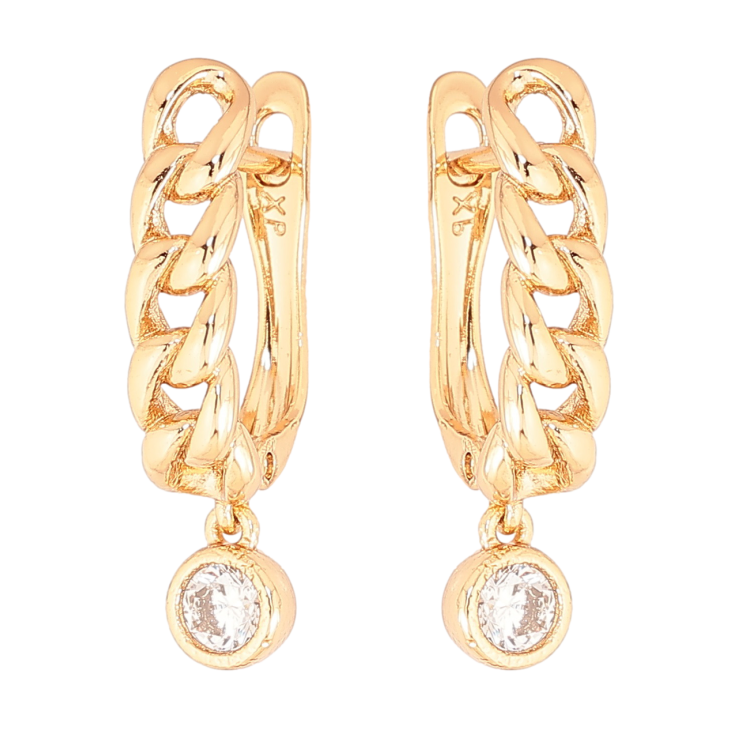 Серьги Xuping Позолота 18K английский замок Узор цепочка с кристальной подвеской фото №3 Серьги Xuping Позолота 18K английский замок Узор цепочка с кристальной подвеской фото №3