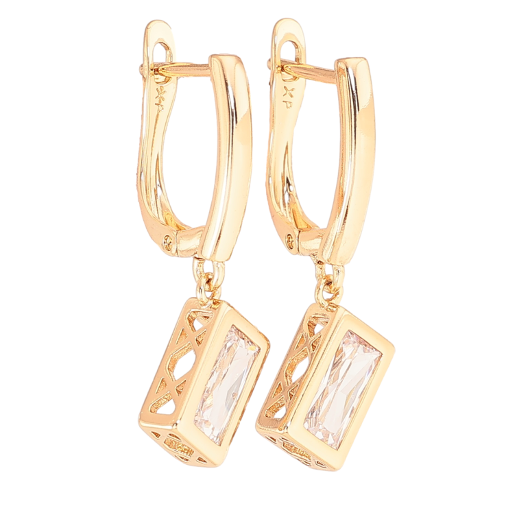 Серьги Xuping Позолота 18K английский замок Кристальные подвески на одну сторону фото №14 Серьги Xuping Позолота 18K английский замок Кристальные подвески на одну сторону фото №14