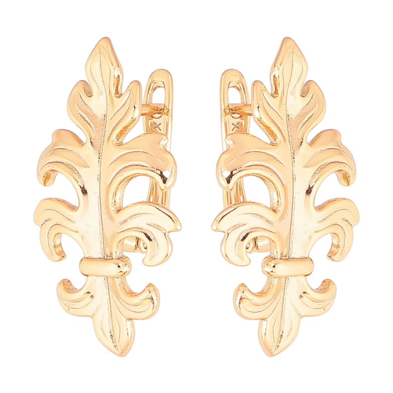 Серьги Xuping Позолота 18K английский замок Вензеля фото №1 Серьги Xuping Позолота 18K английский замок Вензеля фото №1