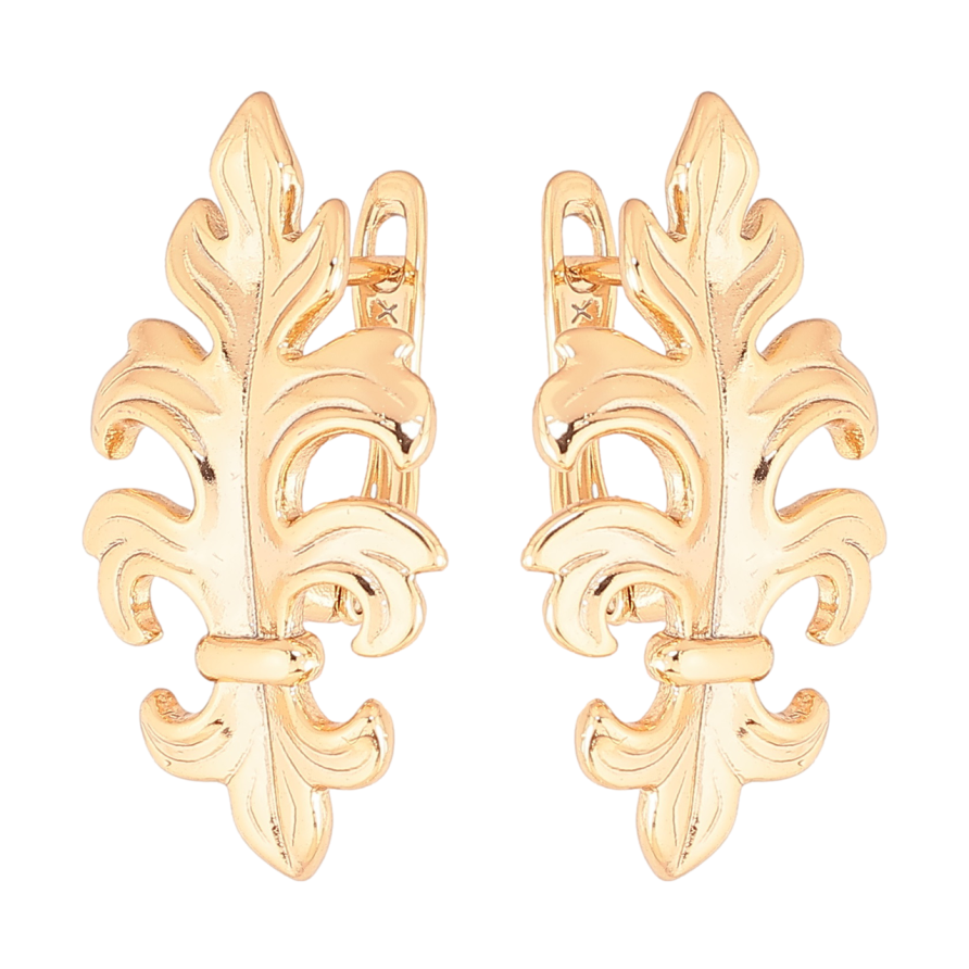 Сережки Xuping Позолота 18K англійський замок «Вензелі» фото №1 Сережки Xuping Позолота 18K англійський замок «Вензелі» фото №1