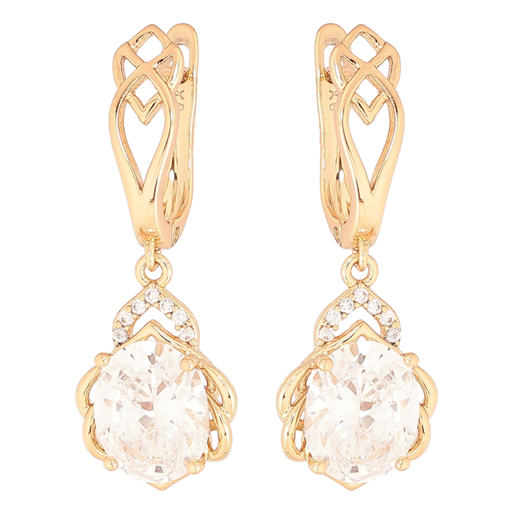 Серьги Xuping Позолота 18K английский замок Изящные подвески с кристаллами фото №18