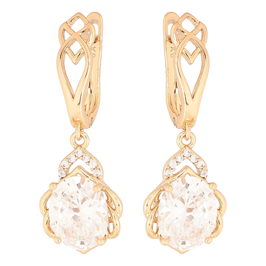 Сережки Xuping Позолота 18K англійський замок «Витончені підвіски з кристалами» фото №1 Сережки Xuping Позолота 18K англійський замок «Витончені підвіски з кристалами» фото №1