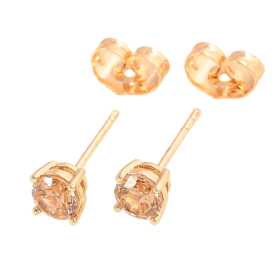 Сережки Xuping M&L Колір 18K пусети «Пісочні кристали в 4-х крапановій оправі» ø 5мм фото №1