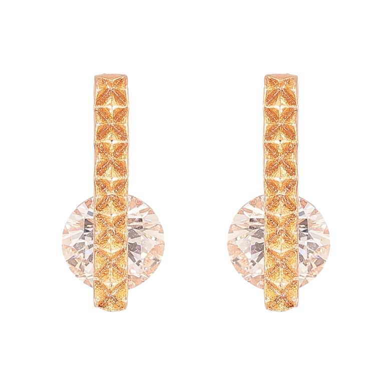 Сережки Xuping M&L Колір 18K пусети «Декоративний візерунок з кристалами» фото №1