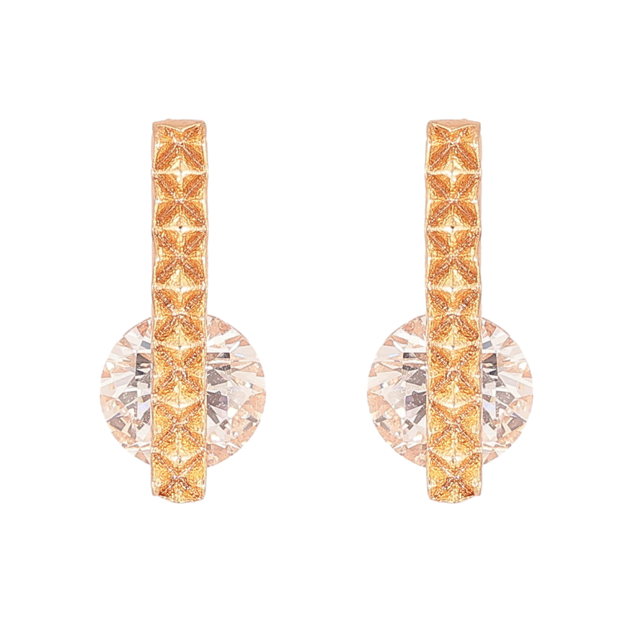 Сережки Xuping M&L Колір 18K пусети «Декоративний візерунок з кристалами» фото №1