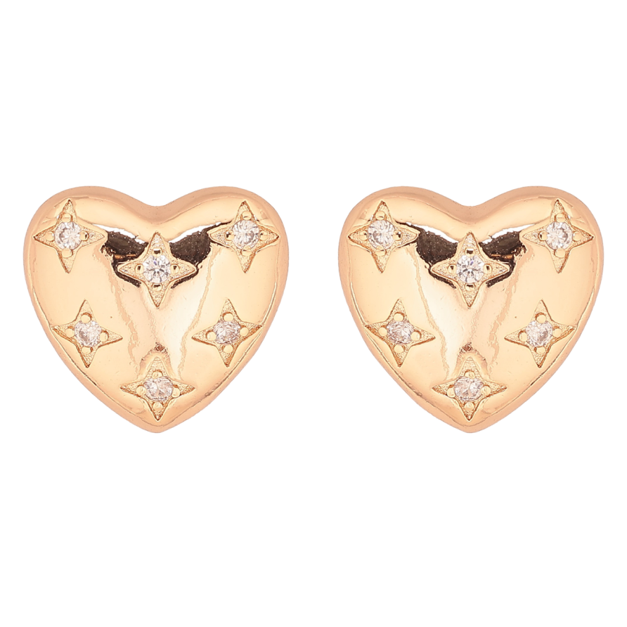 Сережки Xuping M&L Колір 18K пусети «Сердечка з кристалами» фото №1 Сережки Xuping M&L Колір 18K пусети «Сердечка з кристалами» фото №1