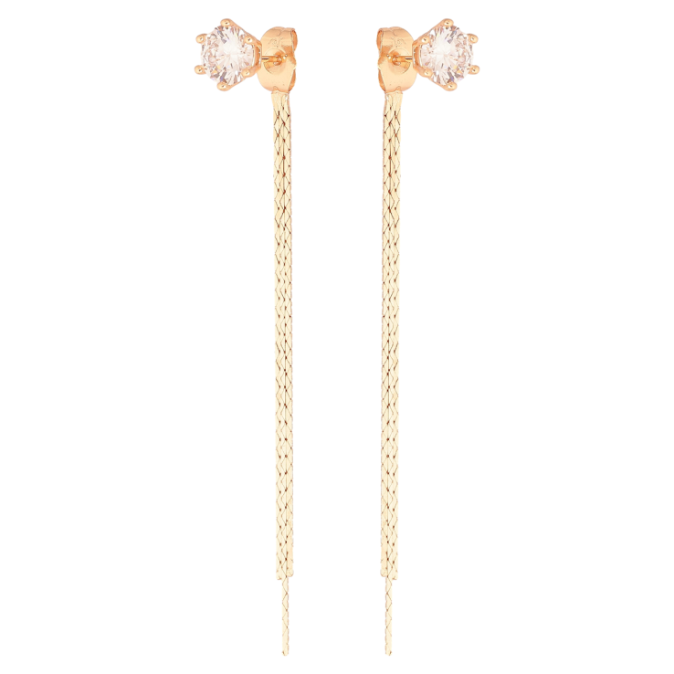 Сережки Xuping M&L Колір 18K пусети-джекети «Кристали з підвісками» фото №13