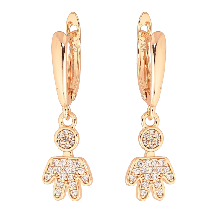 Серьги Xuping M&L Цвет 18K английский замок Человечки с инкрустацией кристаллами фото №9