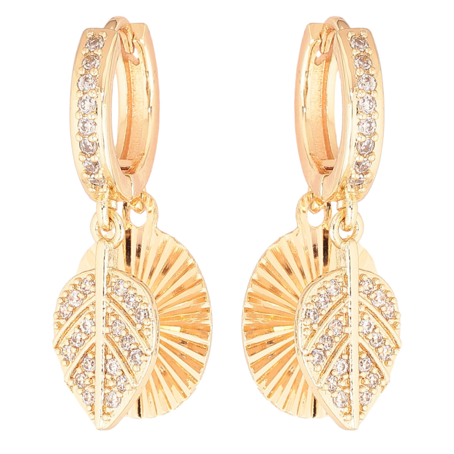 Серьги Xuping M&L Цвет 18K подвески на колечках Кристальные листики с декоративными овалами фото №1 Серьги Xuping M&L Цвет 18K подвески на колечках Кристальные листики с декоративными овалами фото №1