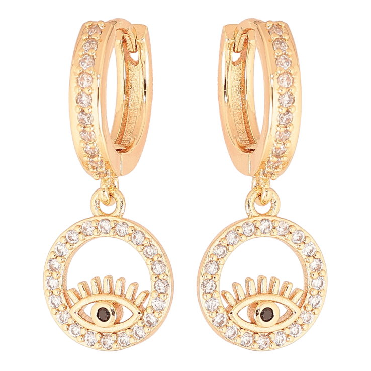 Серьги Xuping M&L Цвет 18K подвески на колечках Кристальные колечки с глазами фото №18