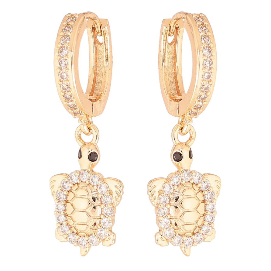 Серьги Xuping M&L Цвет 18K подвески на колечках Черепашки фото №1