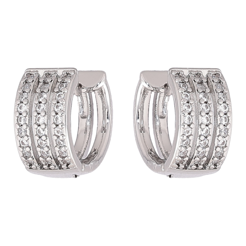 Сережки Xuping M&L Колір Родій колечка «Інкрустація кристалами» фото №1