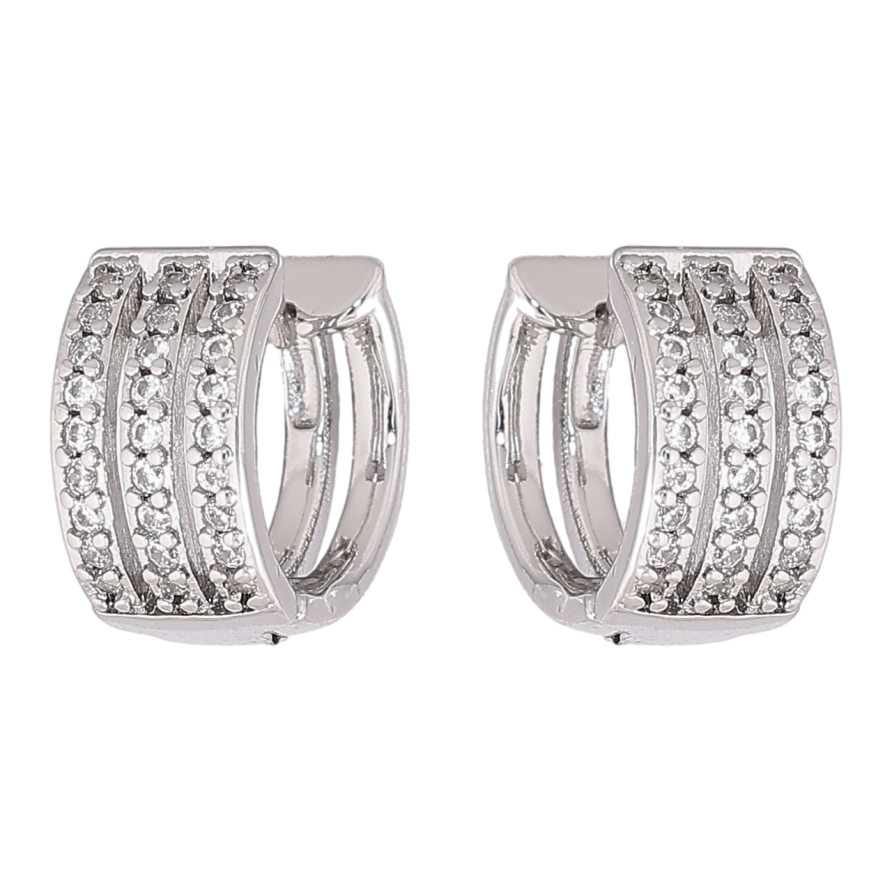 Серьги Xuping M&L Цвет Родий колечки Инкрустация кристаллами фото №1