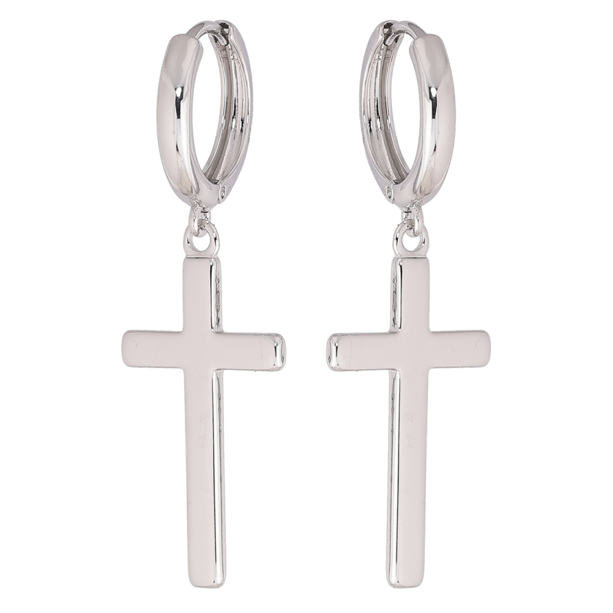 Сережки Xuping M&L Колір Родій підвіски на колечках «Хрестики» фото №1