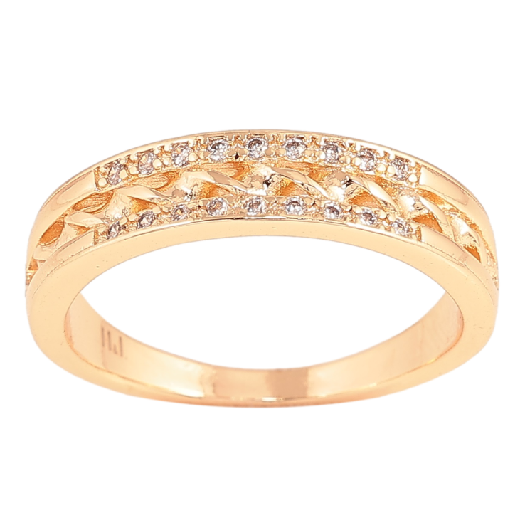 Каблучка Xuping M&L Колір 18К «Візерунок із доріжками кристалів» фото №15 Каблучка Xuping M&L Колір 18К «Візерунок із доріжками кристалів» фото №15