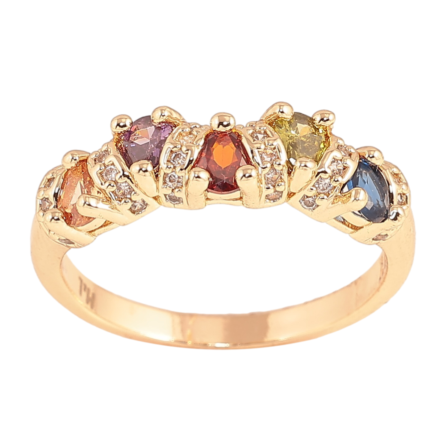 Кольцо Xuping M&L Цвет 18К Узор с разноцветными кристаллами фото №1