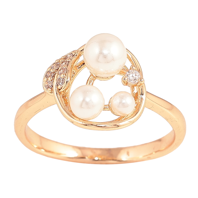 Кольцо Xuping M&L Цвет 18К Узор с жемчужинами фото №1 Кольцо Xuping M&L Цвет 18К Узор с жемчужинами фото №1