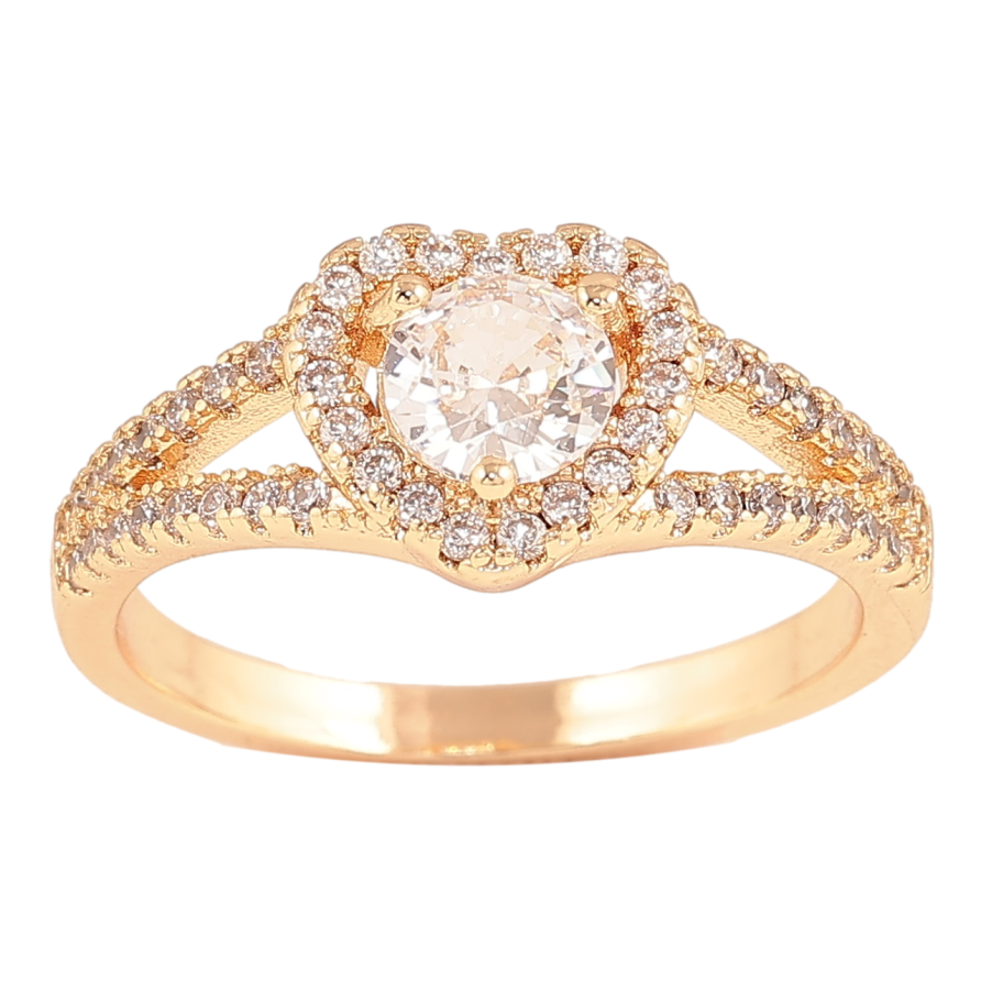 Кольцо Xuping M&L Цвет 18К Сердечко с инкрустацией кристаллами фото №1