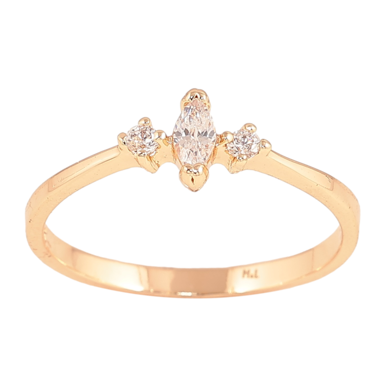 Кольцо Xuping M&L Цвет 18К Три кристалла фото №1