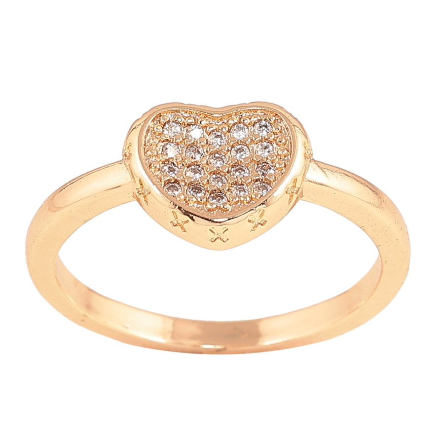 Кольцо Xuping M&L Цвет 18К Сердечко с инкрустацией кристаллами фото №1