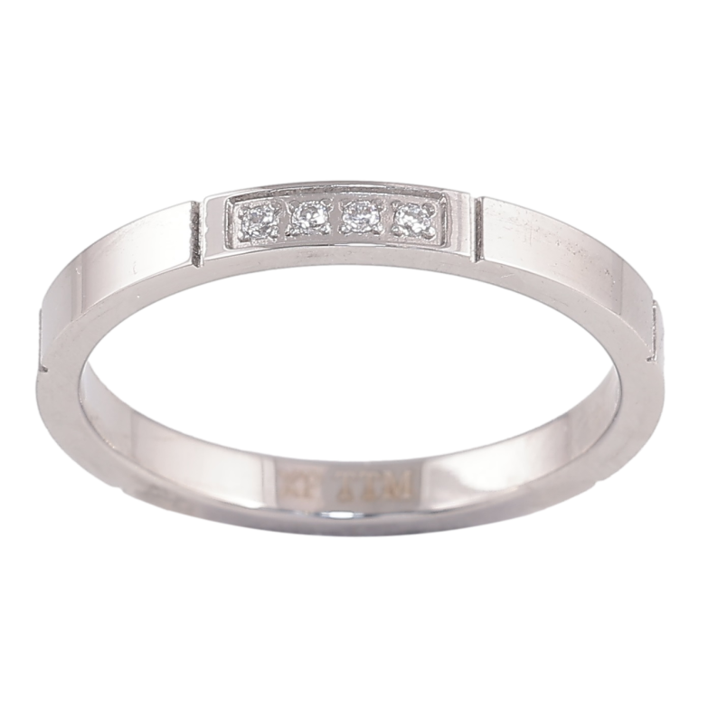 Кольцо Xuping TTM Stainless Steel Цвет Родий Дорожка кристаллов, шир. 2.5мм фото №1