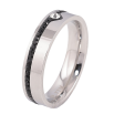 Кольцо Xuping TTM Stainless Steel Цвет Родий Дорожка черных кристаллов, шир. 5мм фото №2