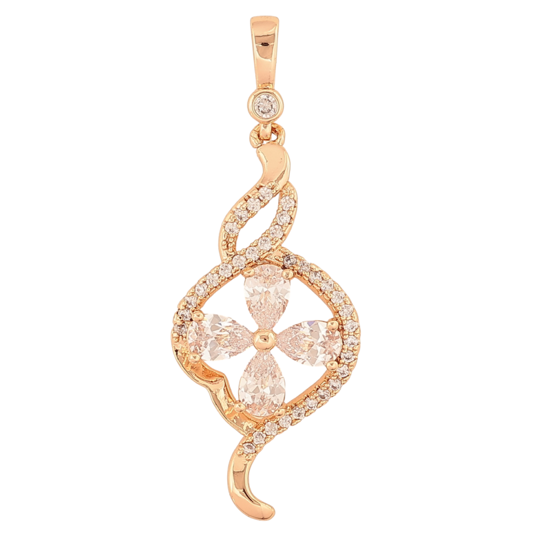 Кулон Xuping M&L Колір 18К «Декоративний візерунок з інкрустацією кристалами» для ланцюжка до 2мм фото №1