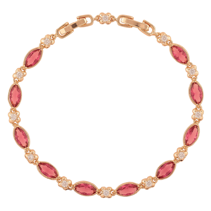 Браслет Xuping M&L Колір 18K «Квіточки з червоними кристалами» довжина з доп. замком 17.5,20см х 4-5мм фото №25