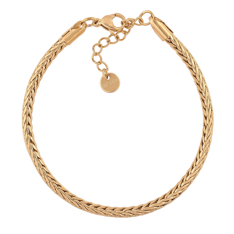 Браслет Xuping ТТМ Stainless Steel колір 14К «Ланцюжок Колосок» з доп.ланцюгом 17.5-20.5см х 3мм фото №1