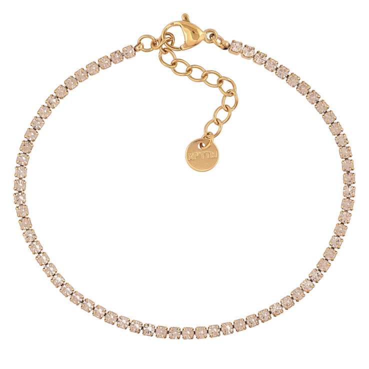 Браслет Xuping ТТМ Stainless Steel колір 14К «Доріжка кристалів» з доп.ланцюгом 17.5-20.5см х 2мм фото №5