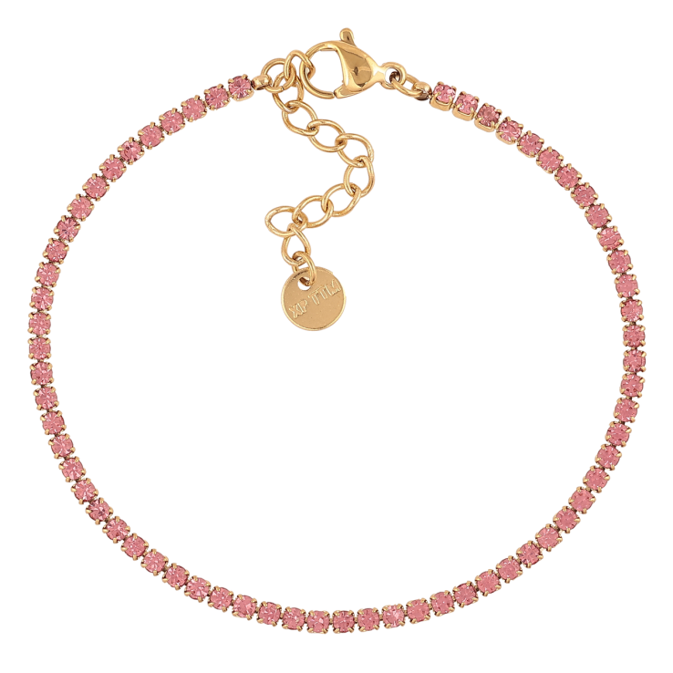 Браслет Xuping ТТМ Stainless Steel цвет 14К Дорожка розовых кристаллов с доп.цеп 17-20см х 2мм фото №22