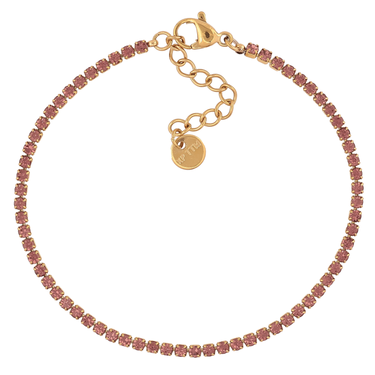 Браслет Xuping ТТМ Stainless Steel цвет 14К Дорожка бордовых кристаллов с доп.цеп 17-20см х 2мм фото №23