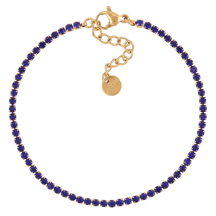 Браслет Xuping ТТМ Stainless Steel цвет 14К Дорожка синих кристаллов с доп.цеп 17.5-20.5см х 2мм фото №12