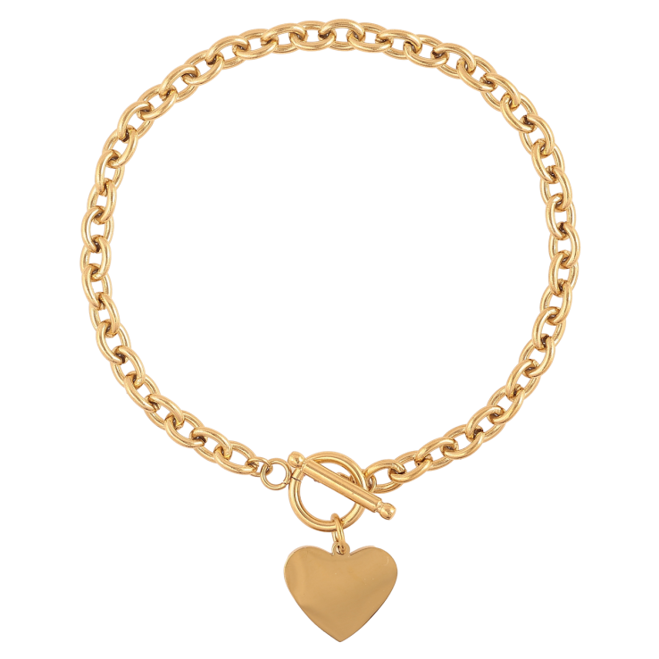 Браслет Xuping ТТМ Stainless Steel цвет 14К Цепочка Якорная с сердечком длинна 18см х 4.5мм фото №18 Браслет Xuping ТТМ Stainless Steel цвет 14К Цепочка Якорная с сердечком длинна 18см х 4.5мм фото №18