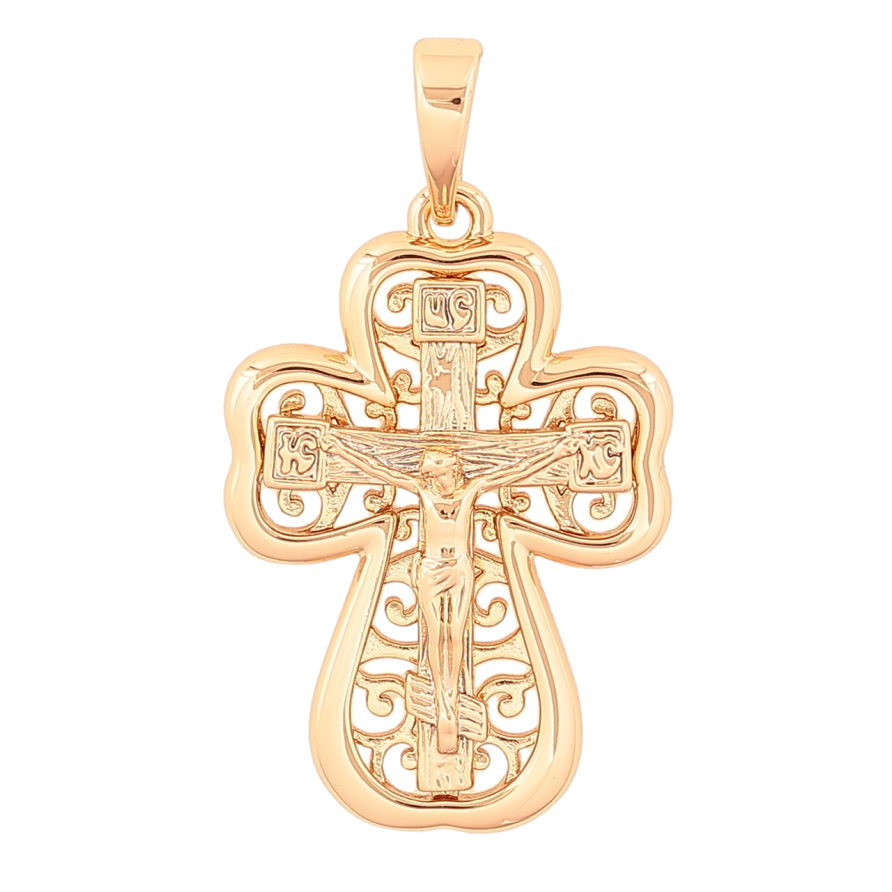 Кулон Xuping Позолота 18K Крест с Распятием для цепочки до 6мм фото №1