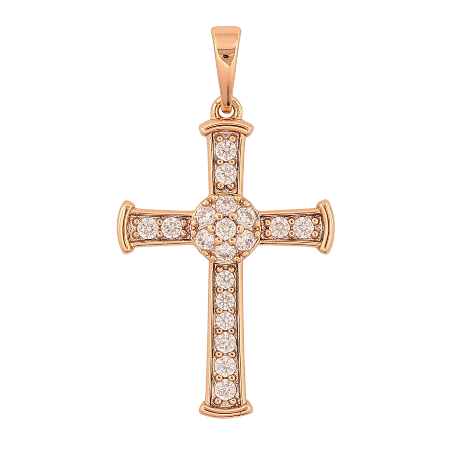 Кулон Xuping Позолота 18K Крест с кристаллами для цепочки до 6мм фото №1