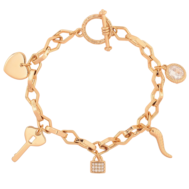 Браслет Xuping Позолота 18K Цепочка с подвесками размер 18.5см х 6мм фото №1