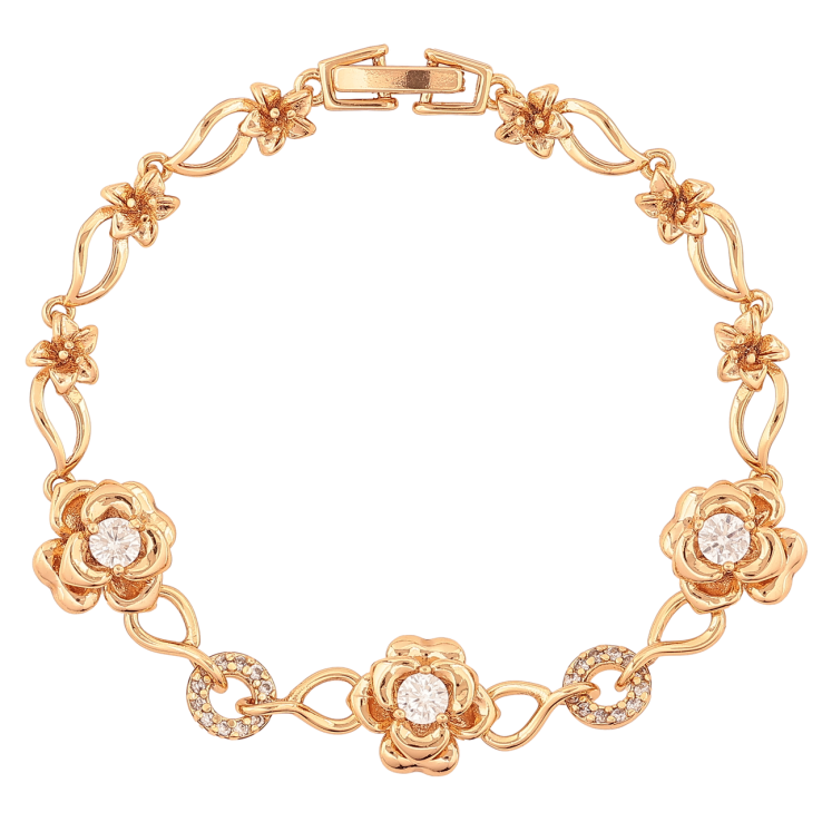 Браслет Xuping Позолота 18K Цветочки размер 17.5см х 5-11мм фото №10 Браслет Xuping Позолота 18K Цветочки размер 17.5см х 5-11мм фото №10